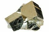 Shiny, Cubic Pyrite Crystal Cluster - Peru #178376-1